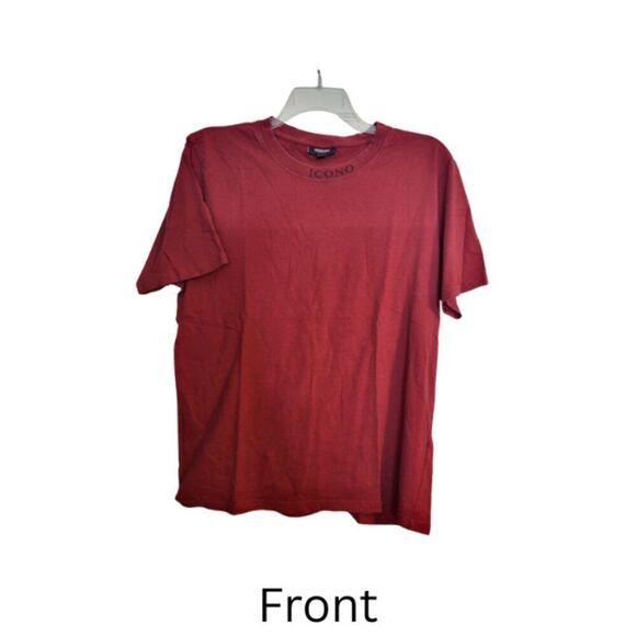Icono Mens Short Sleeve T- Shirt - Burgundy Large  RJ0524H - Picture 2 of 2